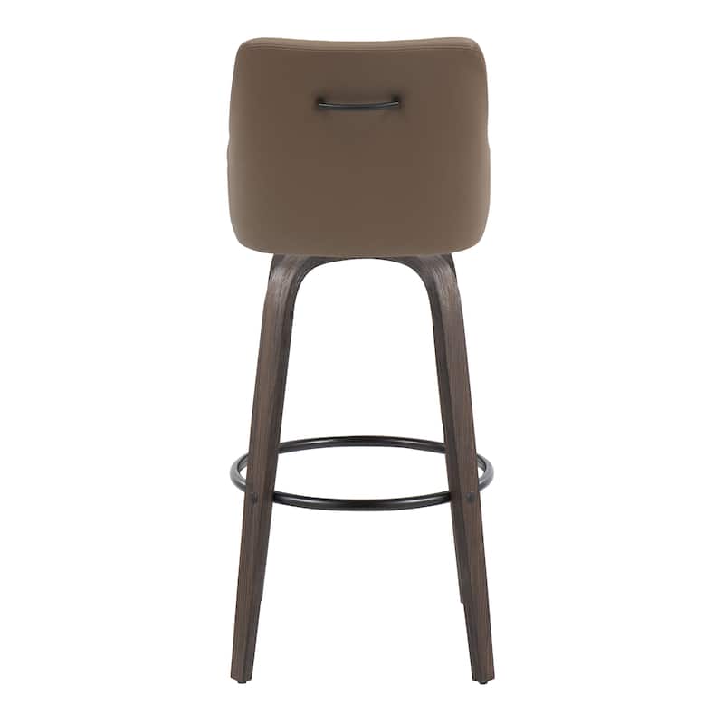 The Gray Barn Hadley 30" Fixed-Height Bar Stool with Bent Wood Legs & Round Footrest (Set of 2)
