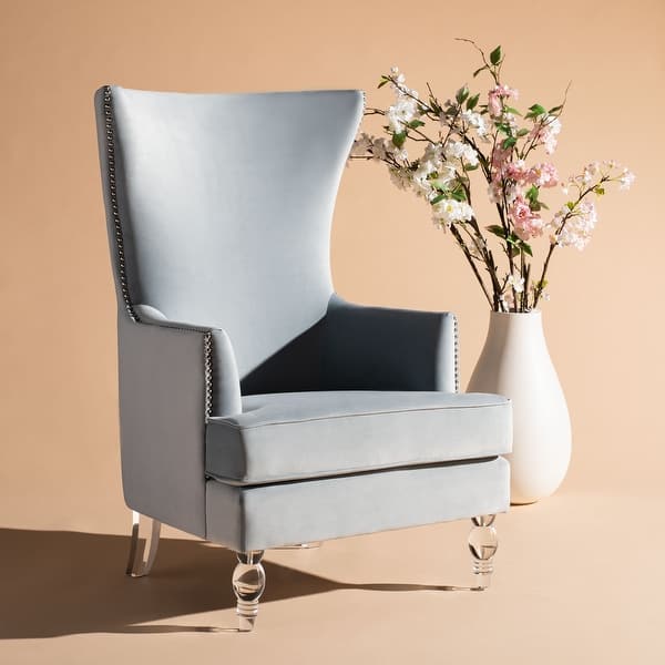 slide 1 of 30, SAFAVIEH Couture Geode Modern Wingback Chair Light Silver