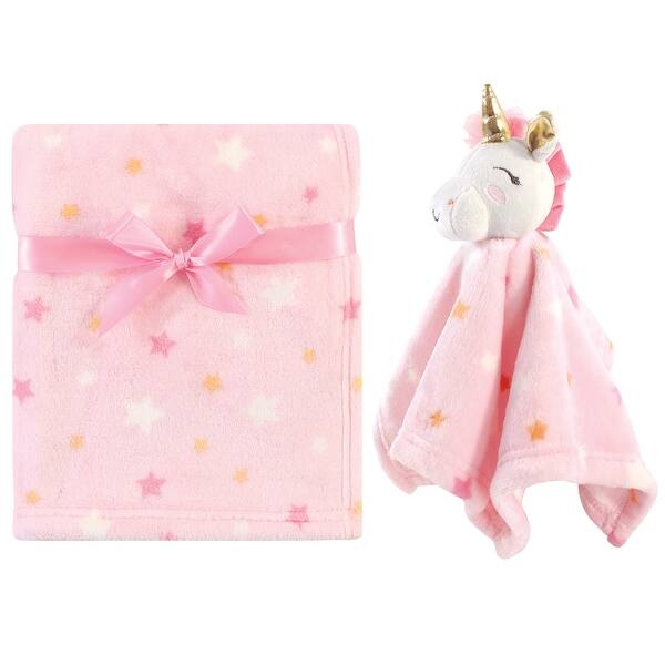slide 1 of 1, Luvable Friends Baby Girl Unicorn Themed Baby Bedding Set, Unicorn Blanket And Security Blanket, One Size Unicorn Blanket And Security Blanket - One Size