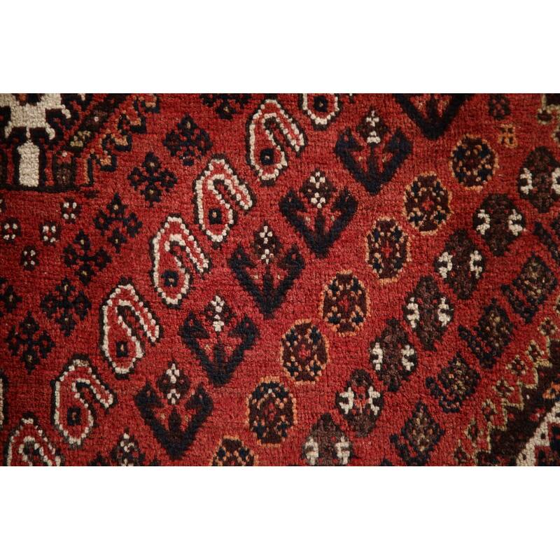 Qashqai Persian Vintage Area Rug Bedroom Hand-knotted Wool Carpet - 4'4"x 7'0"