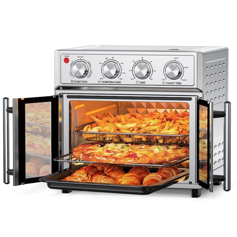 Anmytek 26QT Extra-Large French Double-Door Air Fryer Oven - 7-in-1 Toaster Oven with 7 Preset Menus, 1700W