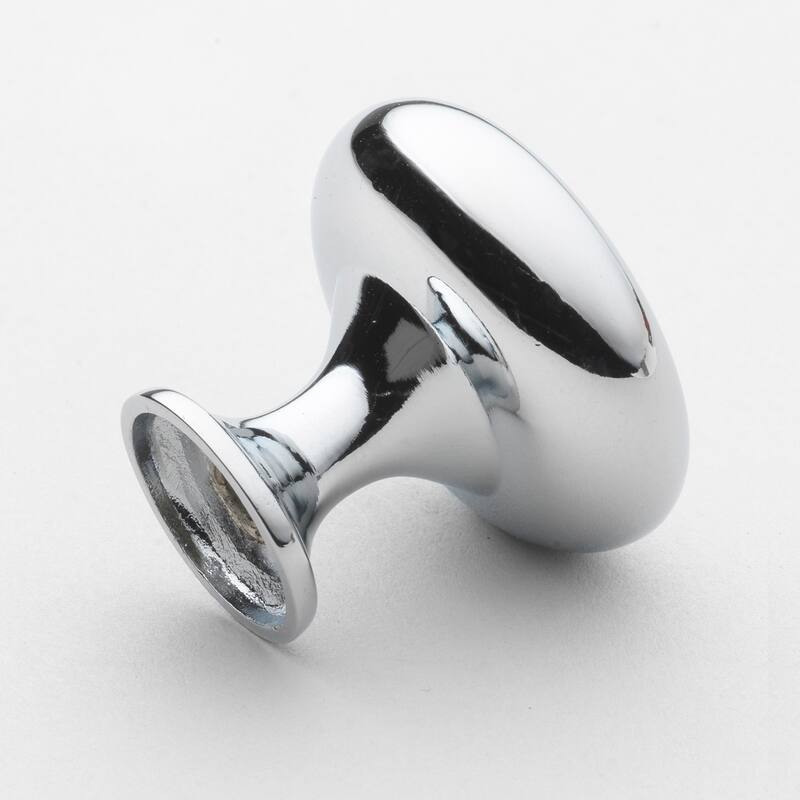 GlideRite 5-Pack 1-1/8 in. Polished Chrome Round Solid Cabinet Knobs - Polished Chrome
