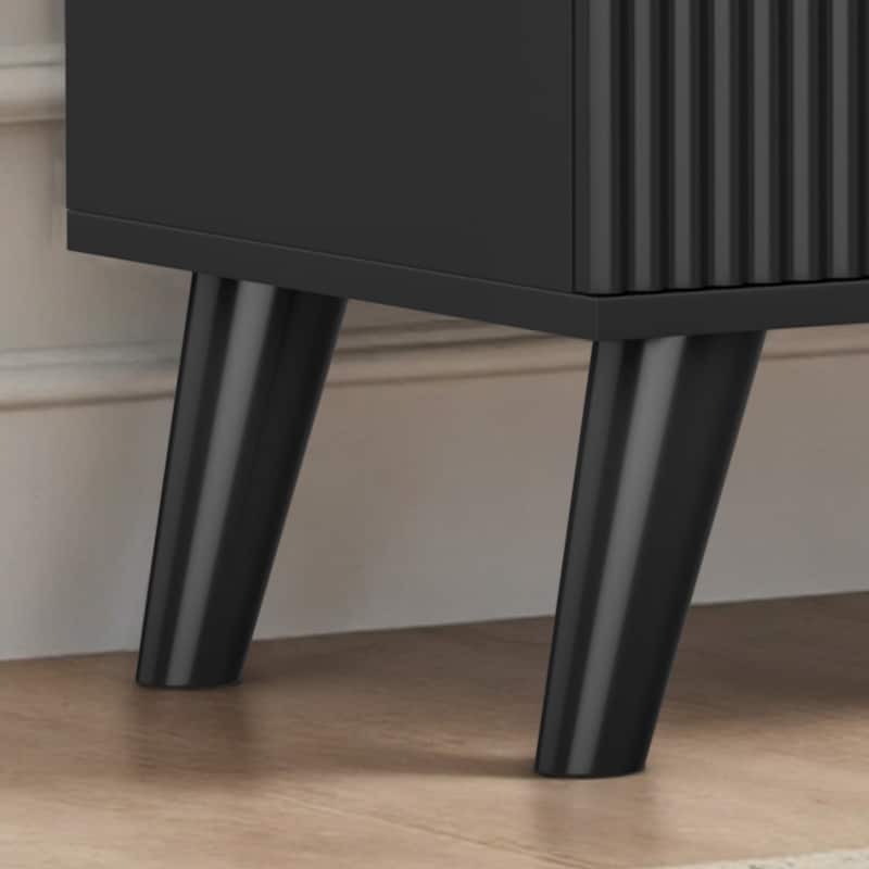 Meyreso Modern Boho Wave Wood Dresser, Wide Storage Cabinet