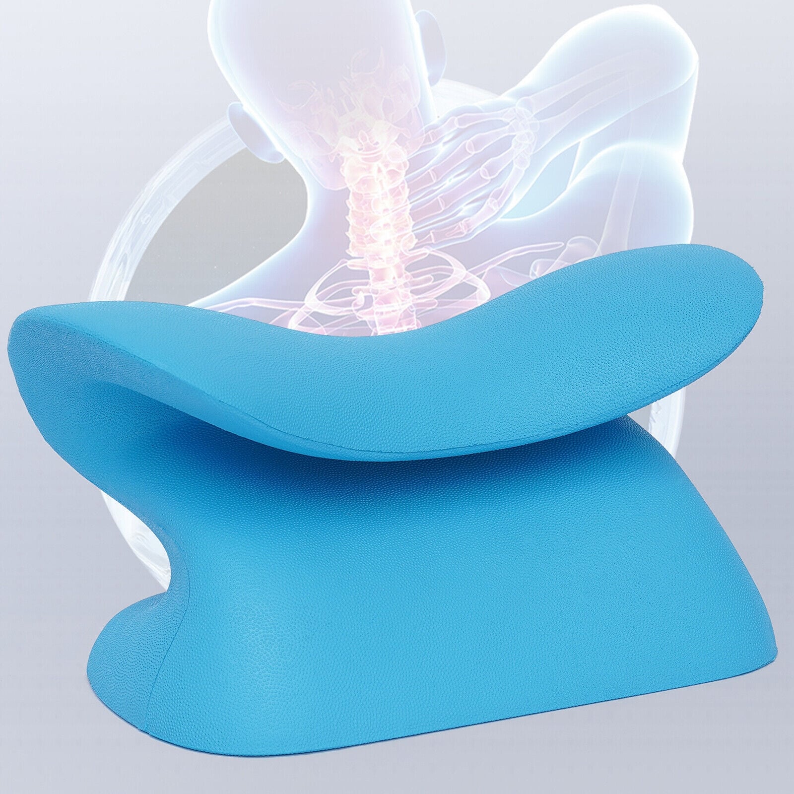 Cervical Neck Traction Pillow for Pain Relief Blue