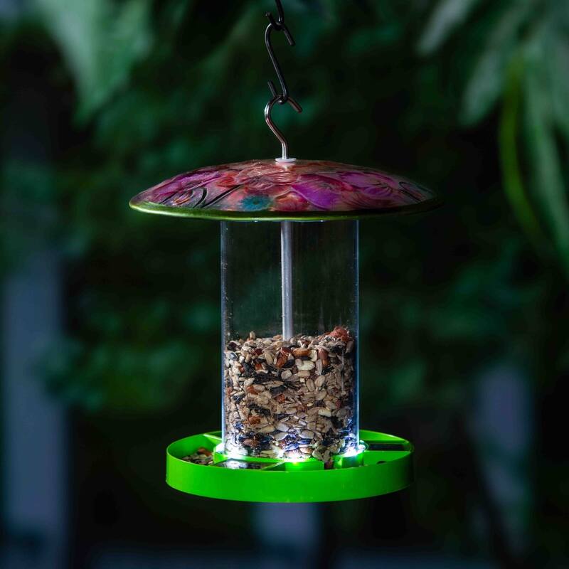 Solar birdfeeder, Floral with green base