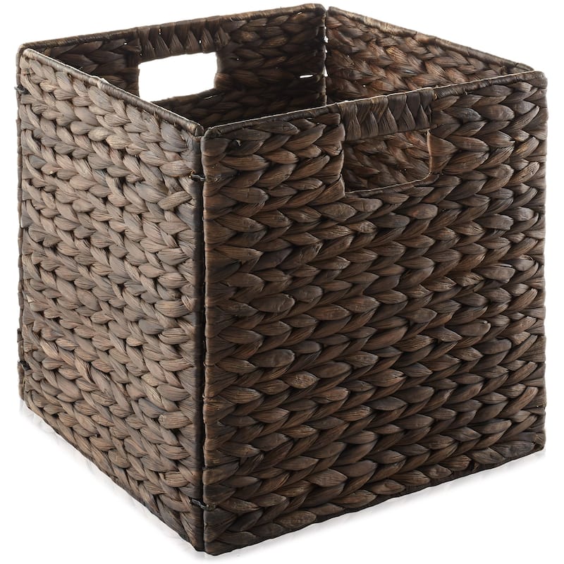 13 x 13in Water Hyacinth Storage Baskets Set of 2