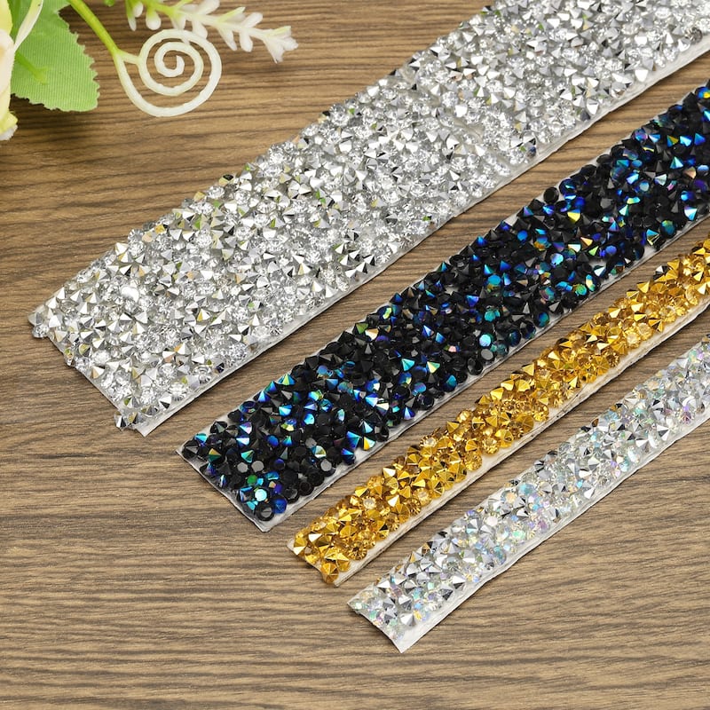 2 Roll 6 Yards Self Adhesive Crystal Rhinestone Diamond Ribbon
