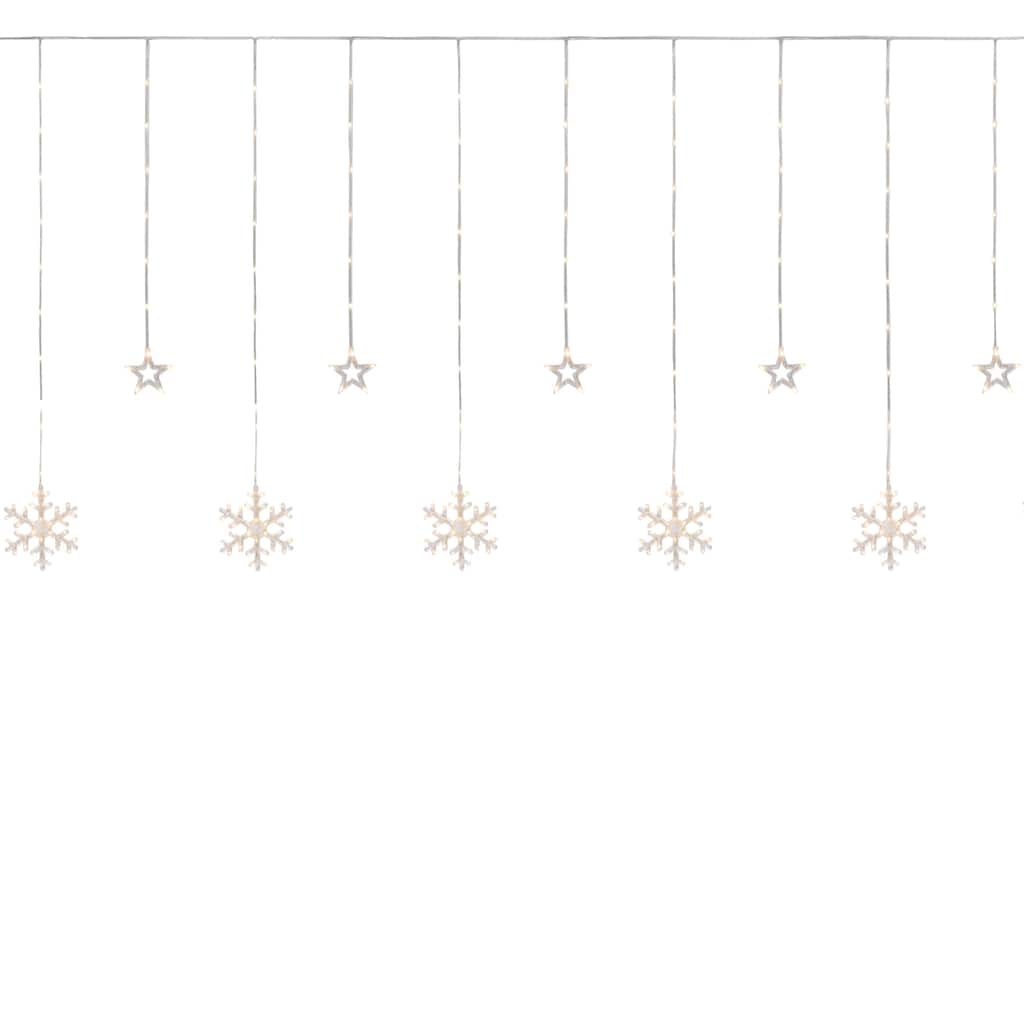 250 Clear LED Star and Snowflake Window Curtain Christmas Lights - 15.75ft Clear Wire - 15.75'