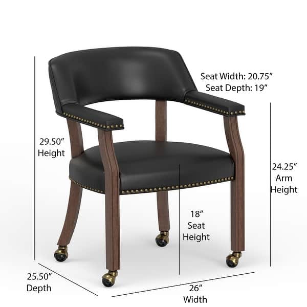 dimension image slide 0 of 2, Holliday Dining and Game Chair in Walnut Finish