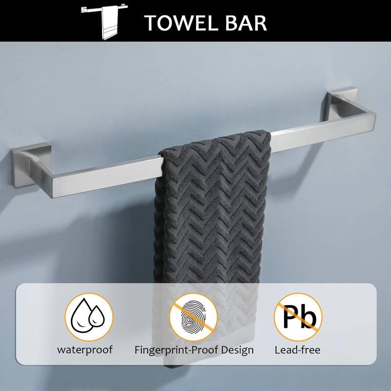Topcraft Wall Mounted Stainless Steel Bathroom Accessory Set of 5