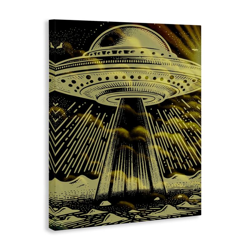 Stupell Mysterious Alien UFO Canvas Wall Art Design By Jesse Keith