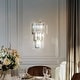 preview thumbnail 12 of 15, Wall Sconce Lamp 5 Layer Modern Crystal Lighting with Long Oblong Crystals 8”x20”