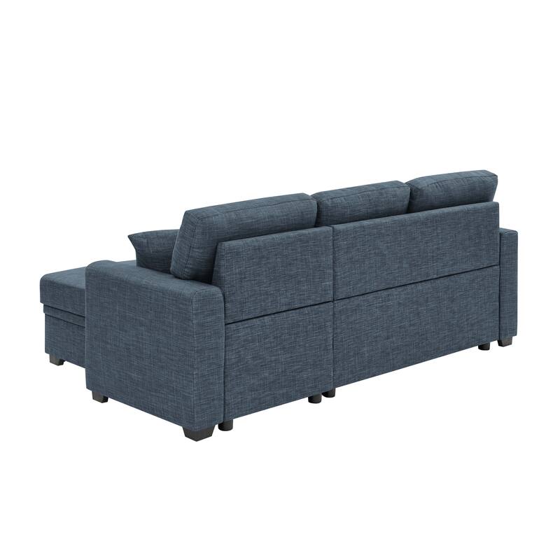 84''Upholstered Sleeper Sofa,Storage Is Available Under The Chaise Seat