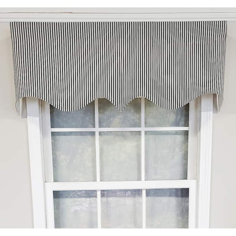 RLF Home Design MG-Ticking Stripe Regal Window Valance - Black