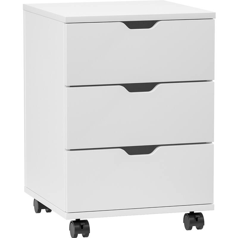 3-Drawer Vertical Filing Cabinet Rolling Wood Mobile File Cabinets Under Desk for Home Office with Casters (Non-Assembled)