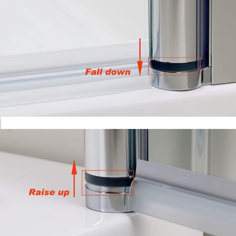 Elegant Adjustable Width Frameless Pivot Swing Shower Door with 1/4 inch Transparent Tempered by Certified Glass Door