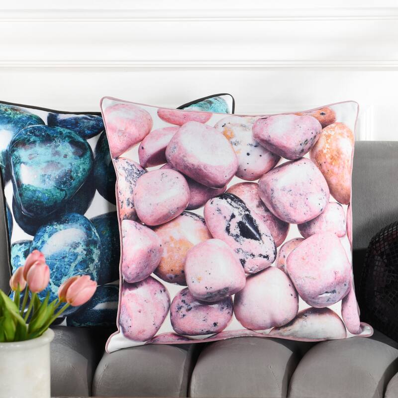StyleCraft Norman Wyatt Home - Pebble Stone Print Pillow - Pink