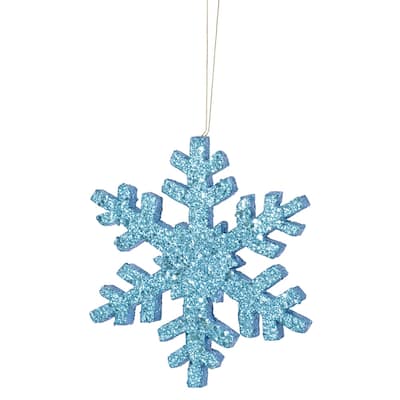 Vickerman 8" Turquoise Glitter Snowflake Christmas Ornament - Blue