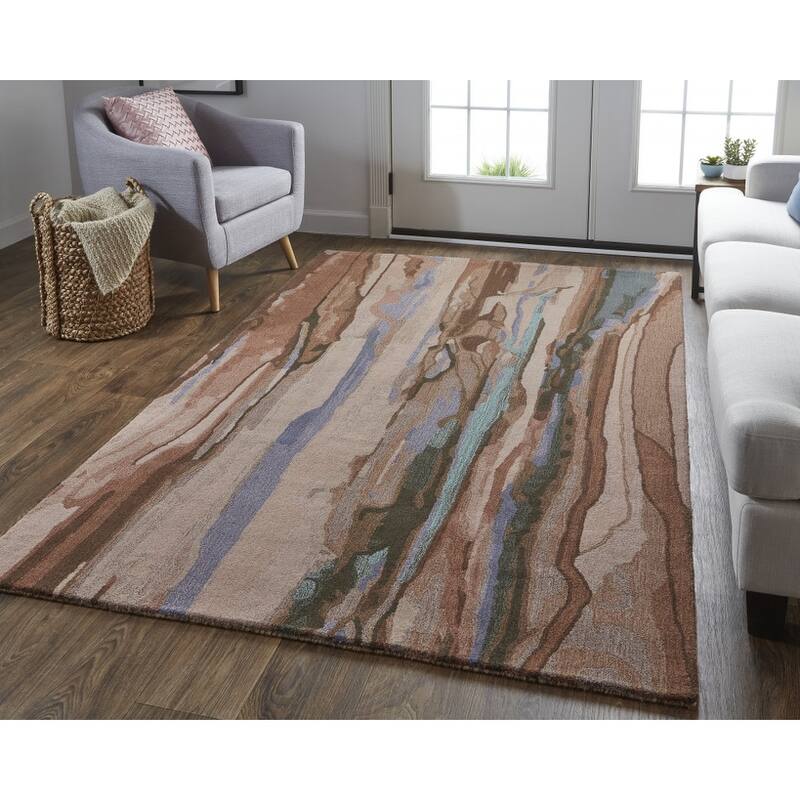 Zufa Abstract Stain Resistant Area Rug By HomeRoots - 5' x 8'