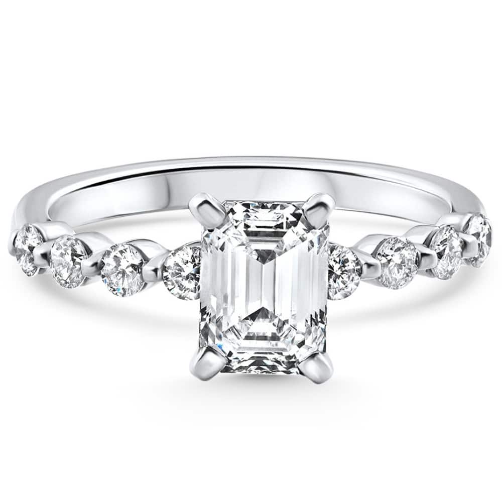 Bliss Diamond Certified 2 1/3Ct Emerald Cut Diamond Engagement Ring Gold Lab Grown