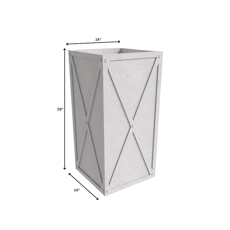 Papyrus Elegant Rectangular Modern Planter with Drainage, Lightweight Fiberstone MGO Clay Blend for Indoor Outdoor Use
