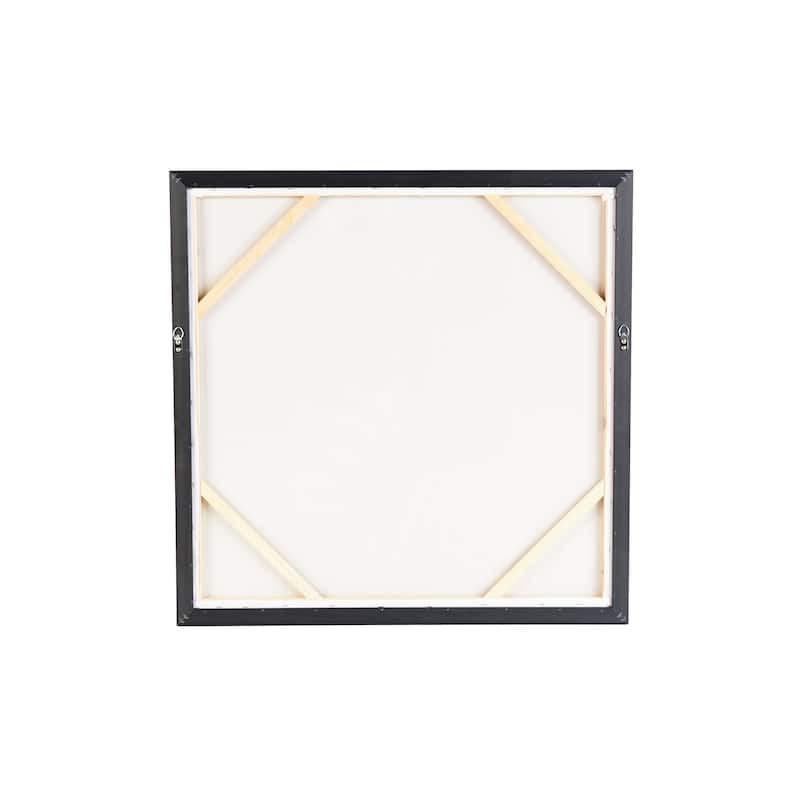 Canvas Zebra Framed Wall Art with Gold Foil Accents - Black - Roche River Decor