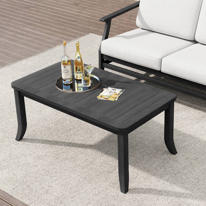 Outdoor Patio Wooden Table - Coffee table/Black