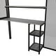 preview thumbnail 10 of 30, Full Size Metal Loft Bed with Storage Wardrobe, Staircase & Desk