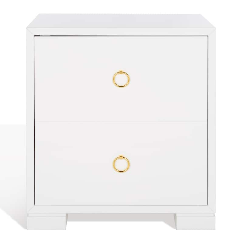 SAFAVIEH Couture Kristien White/ Gold Lacquer Chest - 24Wx18Dx26H - White