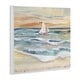 preview thumbnail 3 of 5, Stupell Watercolor Boat Beach View Wall Plaque Art Design By Audrey Jeanne Roberts