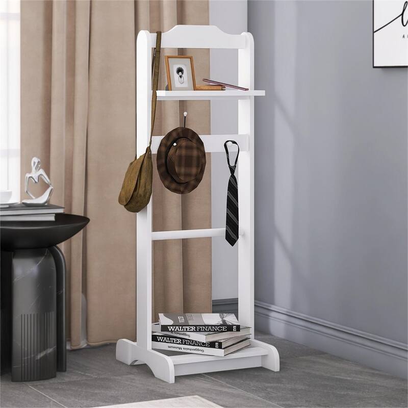 Wood Portable Garment Rack with Storage Organizer