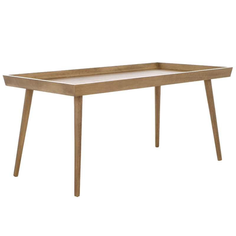 SAFAVIEH Parlee Antique White Coffee Table with Tray - 41.8" x 21.8" x 19" - 42"W x 22"D x 19"H