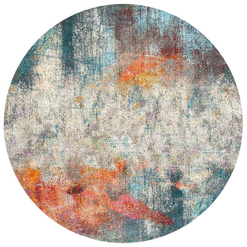 SAFAVIEH Luxor Merilyn Modern Abstract Ivory / Blue Rug