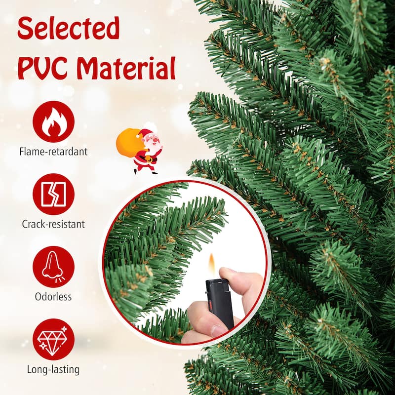 Gymax 7/8 FT Pencil Christmas Tree Artificial Xmas Tree w/ 523/671 - See Details