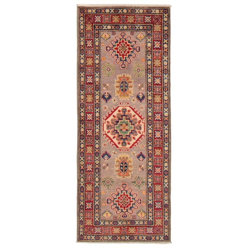 ECARPETGALLERY Hand-knotted Uzbek Ghazni Taupe Wool Rug - 2'7 x 6'7 - Taupe - 2'7 x 6'7