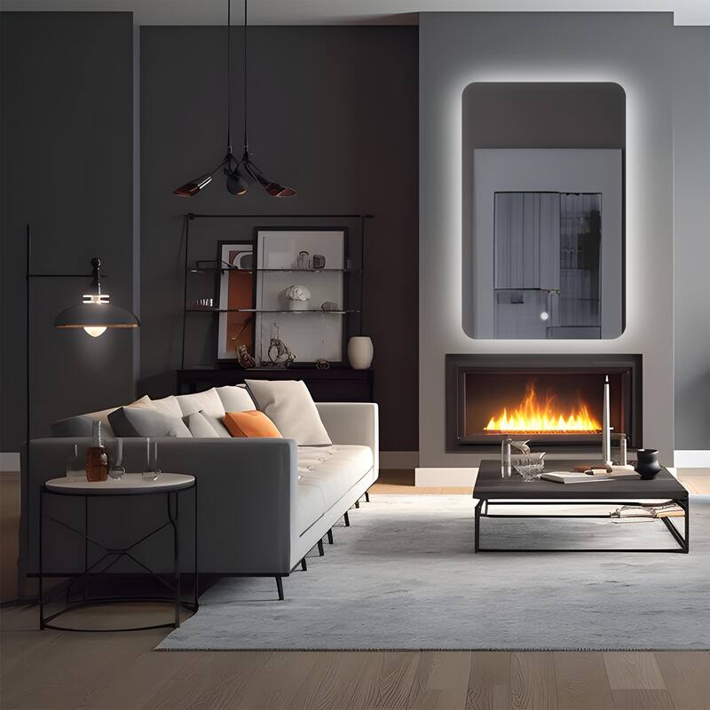Square Rounded-Corner LED Mirror, both Stylish and Practical - 30X48