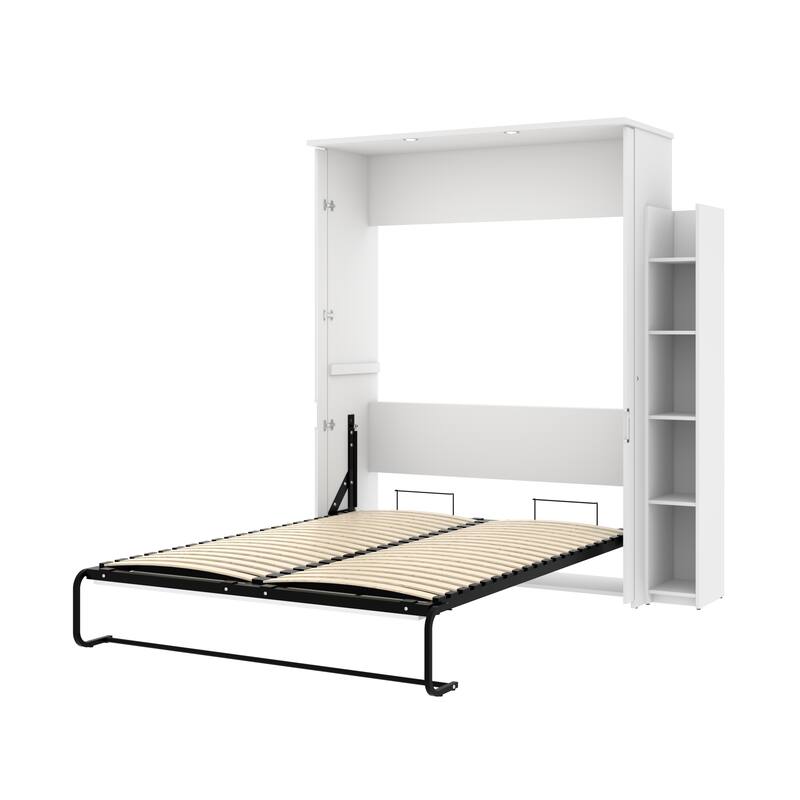 Lumina Queen Murphy Bed with Shelving Unit (76W) by Bestar