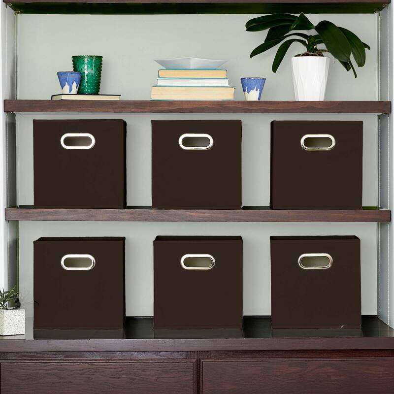 Household Essentials Open Fabric Cube Storage Bins, Set of 6