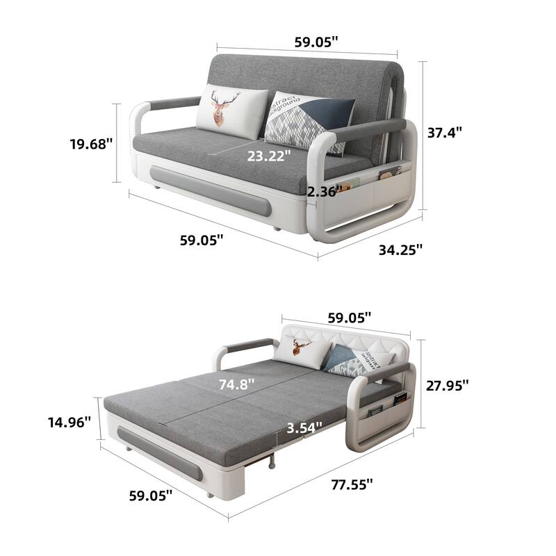 Modern Memory Foam Sleeper Sofa with Storage On Sale Bed Bath