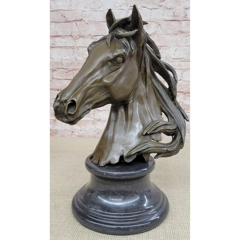 Original Milo Gorgeous Bust Horse Head Bronze Sculpture Art Deco Figurine Figure