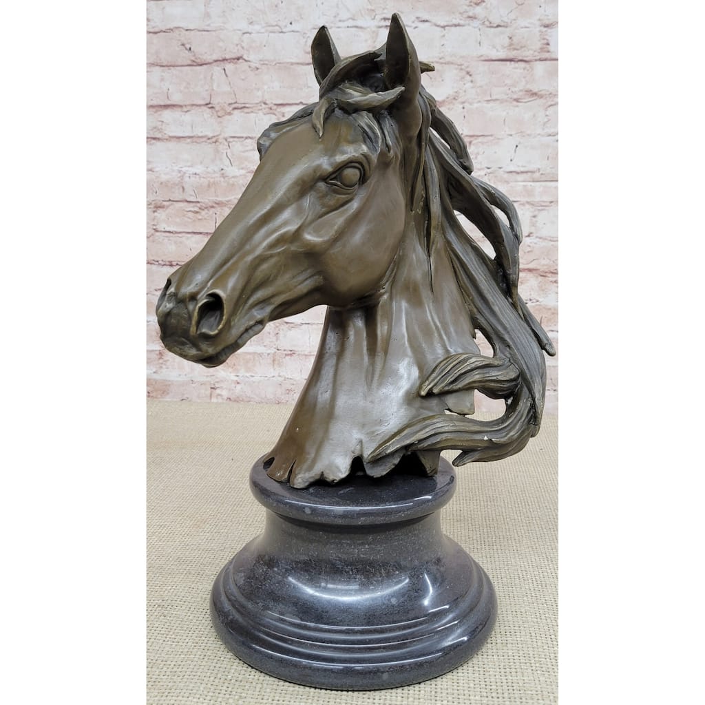 Original Milo Gorgeous Bust Horse Head Bronze Sculpture Art Deco Figurine Figure