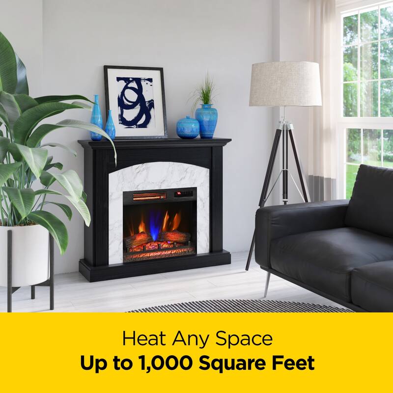 duraflame® Electric Fireplace Wall Mantel, Faux Marble