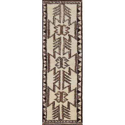 Vegetable Dye Kurdish Oriental Runner Rug Hand-knotted Wool Carpet - 2'11"x 11'7"