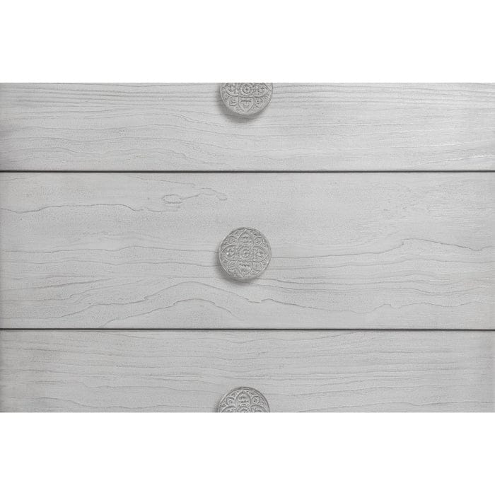 Boho Chic Five-Drawer Chest in Washed White (2024)