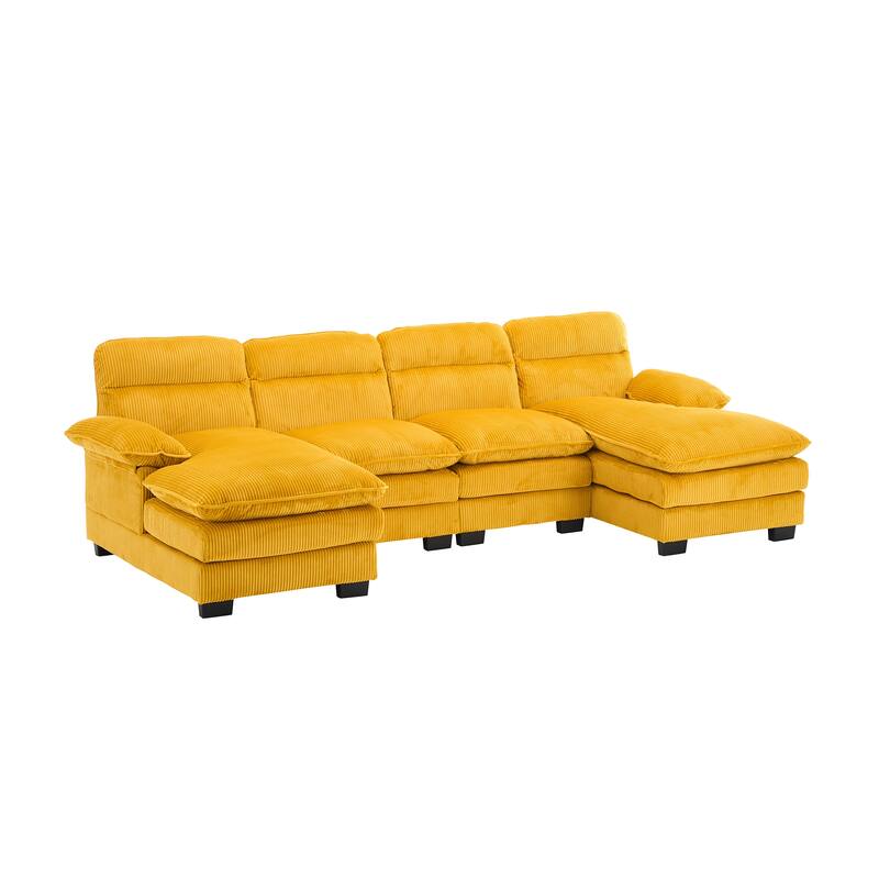 111.8" U-shaped profile sofa, including two single seats and two chaise