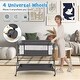 preview thumbnail 9 of 16, Height Adjustable Bedside Sleeper with Storage Bag and Soft Mattress for Baby - 24.5" x 40" x 29.5"-34.5"