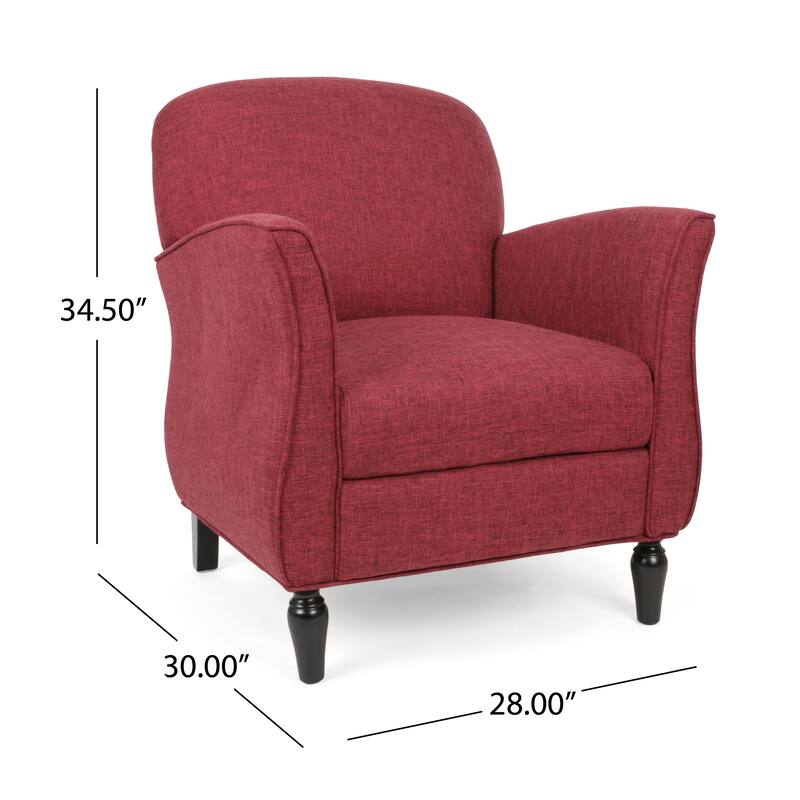 Red Fabric Armchair 28x30x34 inches