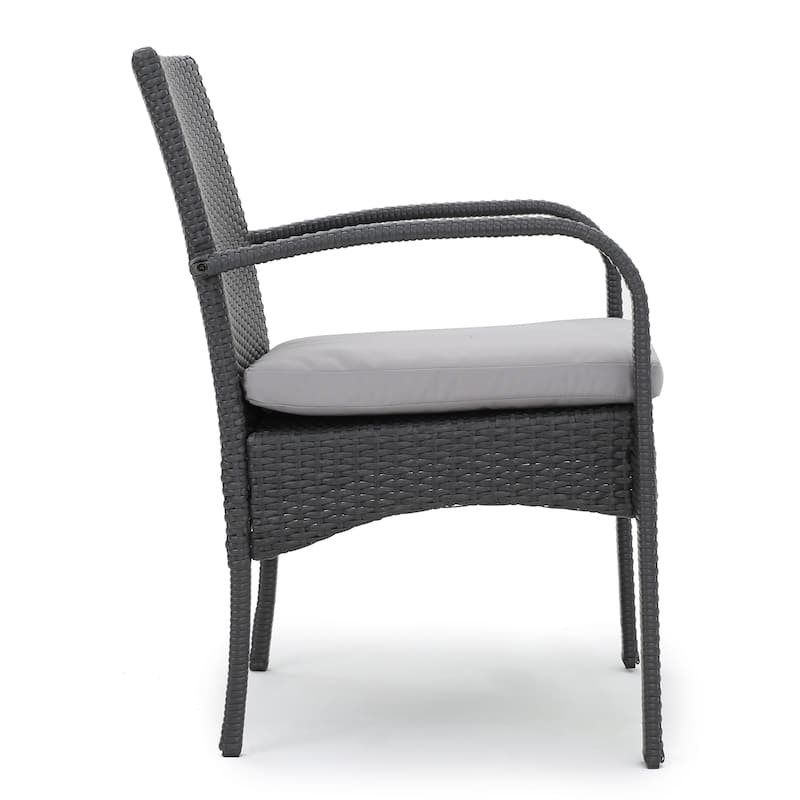 Set of 2 Outdoor Wicker All-Weather Armchair with Cushions for Patio, Deck