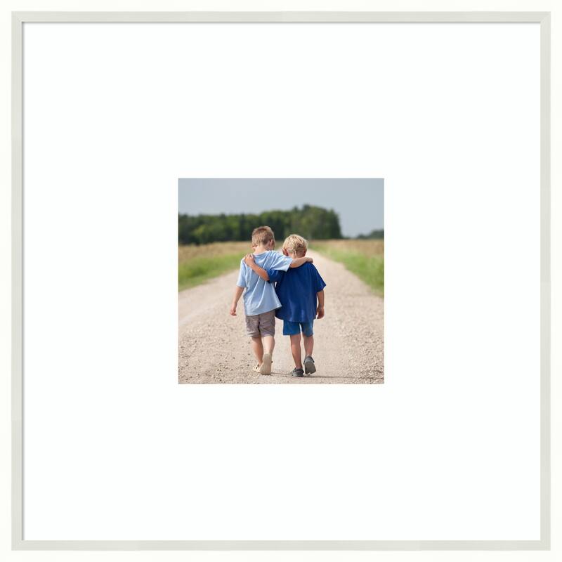 Lucie Black Framed Picture Frame, Photo Frame - 20x20 Matted White 8x8 - Lucie White
