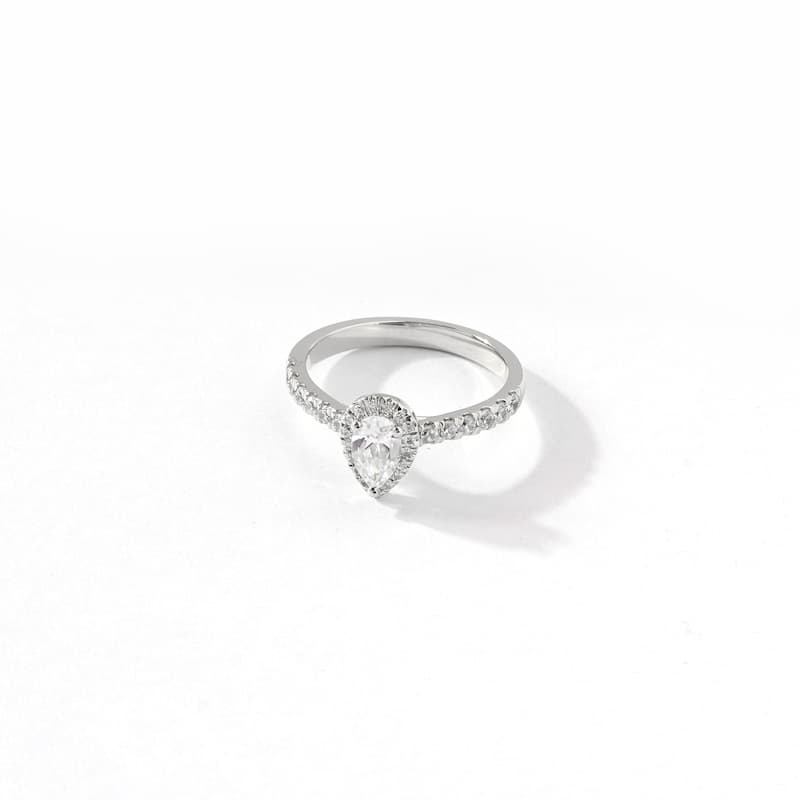3/4ct TDW Diamond Pear Shape Halo Engagement Ring in 10k Gold